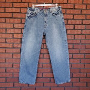 Vintage 90s Loose Fit Blue Jeans Mens 36 x 29 (Tag 38x30) 100% Cotton Y2K Skater
